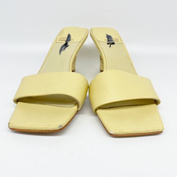 Jeffrey Campbell Women's Yellow Square Toe Mule Heels Size 7 - Picture 2 of 15